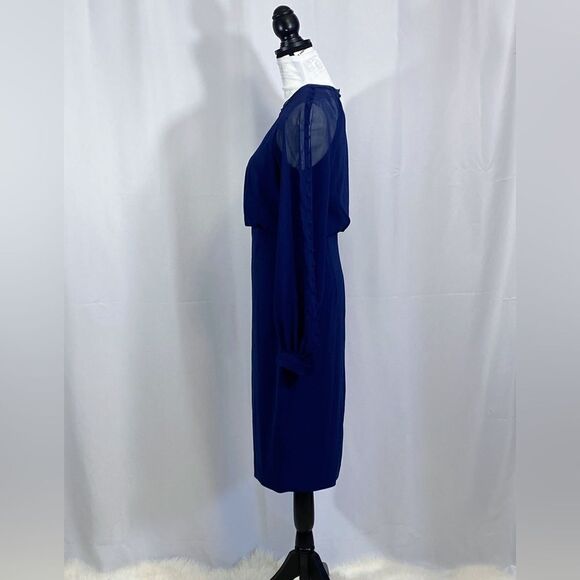 Badgley Mischka Blouson Button-Sleeve Dress size 4 - Picture 9 of 13